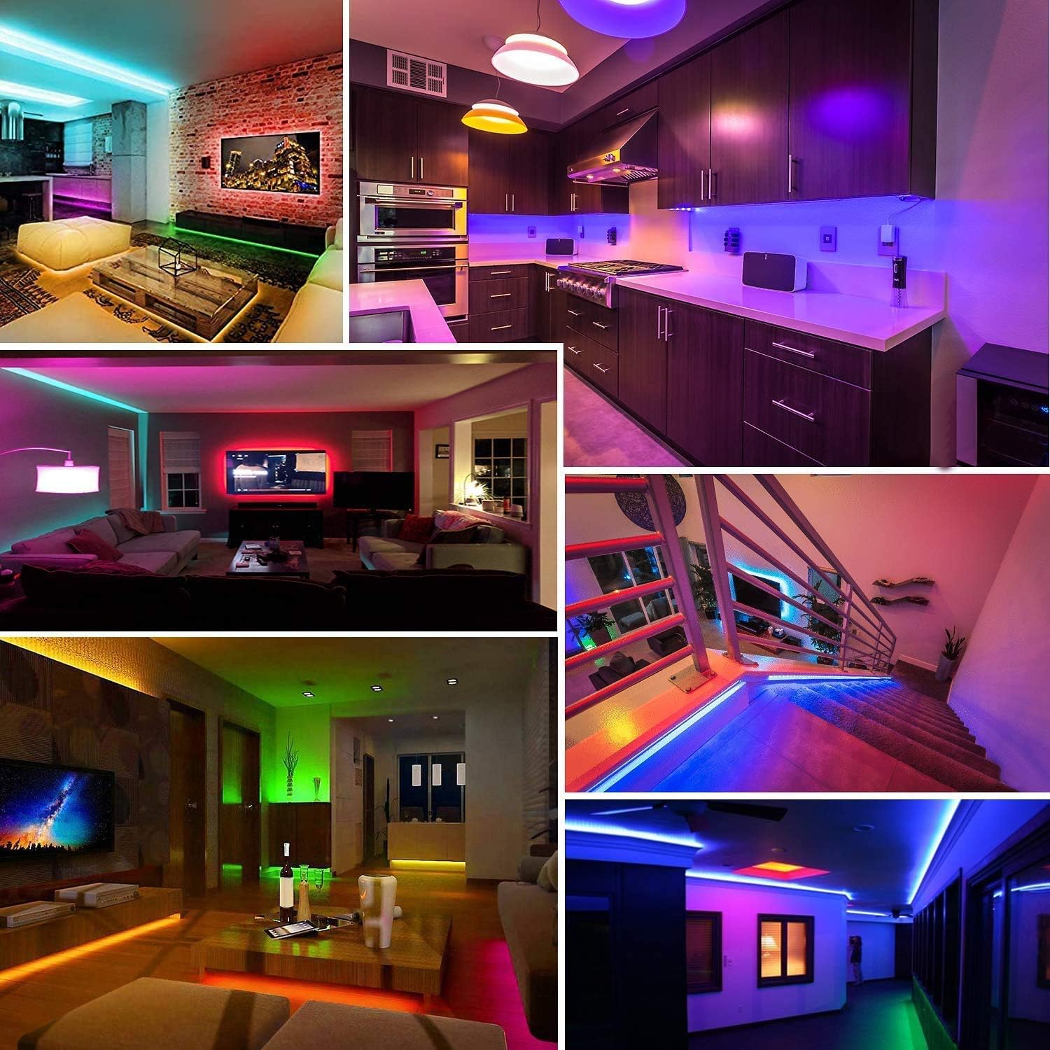 50ft Led Lights for Bedroom, Keepsmile APP Control Music Sync Color Changing Led Light Strips Led Strip Lights with Remote for Room Home Decoration: Home Improvement