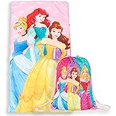 Jay Franco Disney Princess Trip Slumber Sack - Cozy & Warm Kids Lightweight Slumber Bag/Sleeping Bag - Featuring Ariel, Belle, and Cinderella