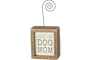 Primitives by Kathy 39005 Inset Photo Holder Block, 3" x 3.50", Stay at Home Dog Mom
