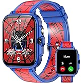 Smart Watch for Kids Boys Age 5-12, Ai Functions Games HD Touch Screen Watches with Video Camera Music Player Pedometer Heart Rate Sleep Tracker Christmas Birthday Gifts for Boys (Blue and Red, 1.85")