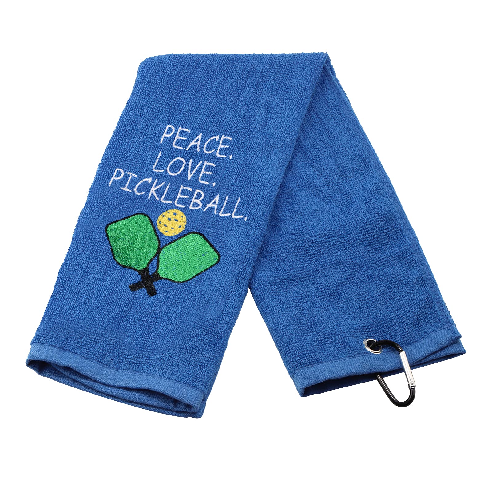 Pickleball Towel Peace Love Pickleball Embroidered Sports Teem Hand Towel Gift for Pickleball Player (Peace Love Pickleball)