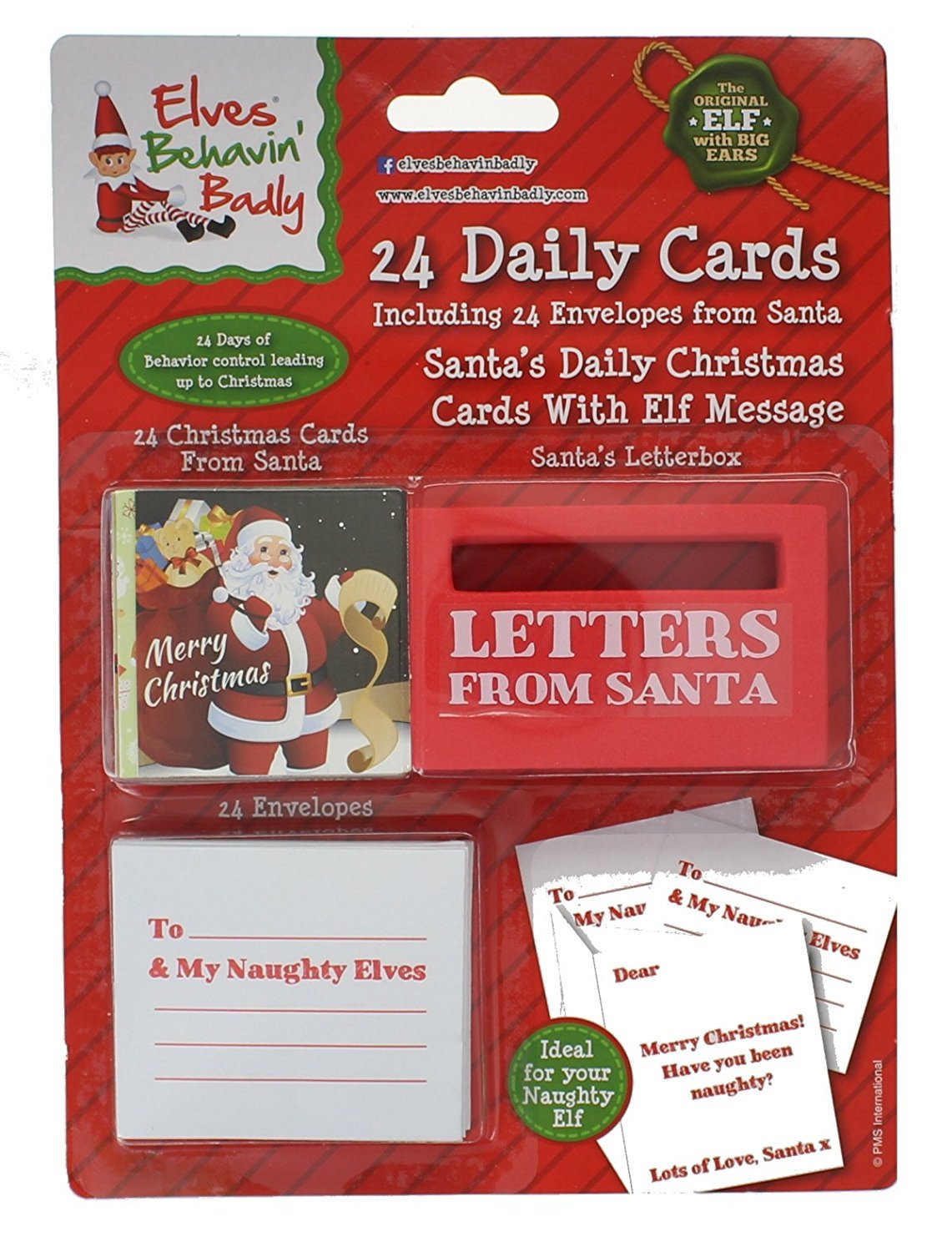 PMS 24 DAILY CHRISTMAS CARDS FROM SANTA W/ENVELOPES & LETTER