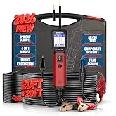 VEHLIVE P100 Plus Automotive Power Circuit Probe Tester,12V 24V Car Automotive Diagnostic Test Tool, Digital Volt Ohm Meter W/Overload Protection, Circuit Fault Finder w/ 40FT Cable &amp; Angled Screen