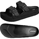 Weweya Arch Support Womens Sandals - Platform Recovery Sandals for Women - Adjustable Buckle Sandals