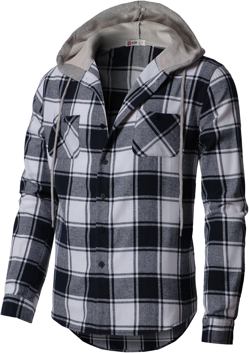 H2H Mens Casual Hoodie Jackets Lightweight Long & Short Sleeve with Pockets at  Men’s Clothing store