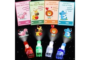MALHAII 28 Pack Valentines Cards for Kids Classroom with Finger Lights, Valentines Day Gifts for Kids, Light Up Toys Bulk Party Favors, Kids Valentines Day Cards for School Exchange Prize Goodies Bag Filler