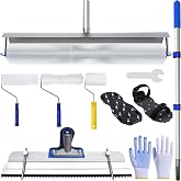 Self Leveling Concrete Tools Kit, 20 Inch Spike Roller, Epoxy Floor Tools | Complete Floor Leveling Kit with Gauge Rake, Spike Shoes, Rollers and Scraper for Concrete &amp; Epoxy