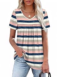 WEESO Womens Summer Tops 2025 Pleated Plus Size