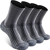 SITOISBE Elite Cushioned Compression Mid-crew Socks 4-Pack for Youth Women Men
