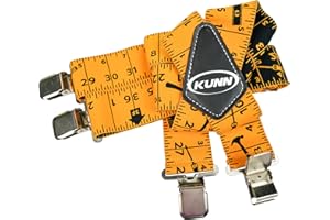 KUNN Mens Suspenders X-Back 2 Inch Wide Elastic Suspender Heavy Duty Clips Work Suspenders