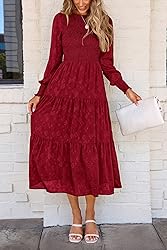 PRETTYGARDEN Women's Fall Spring Midi Dress Long