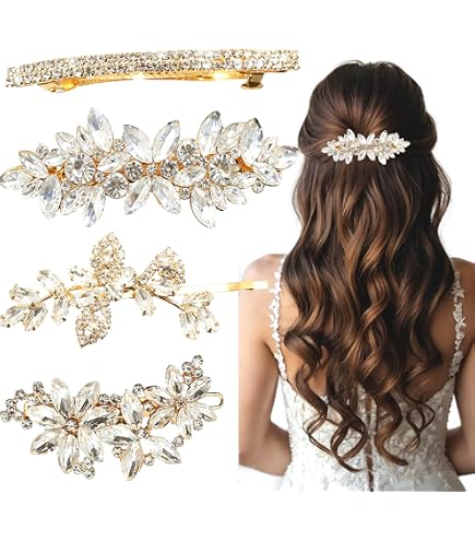 New Gold Rhinestone cluster headpiece with 2 gold bobby pins Accessories | New Large Gold Rhinestone Cluster Headpiece  main image 2