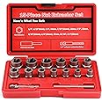 UYECOVE 15-Pcs Bolt Extractor Set, 3/8'' Drive Easy Out Bolt Extractor Set, Stripped Bolt Remover Nut Extractor Set for Damaged, Frozen, Rusted Sockets, Rounded-Off Bolts, Nuts & Screws