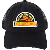Yellowstone Trucker Hat, Adjustable Snapback Mesh Baseball Hat with Curved Brim
