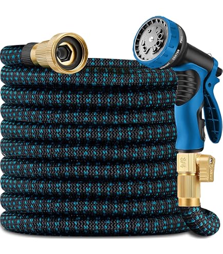 150 ft Expandable Garden Hose with 10 Spray Nozzle - Heavy Duty