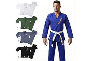 POZTEV Brazilian Jiu Jitsu Gi for Men & Women BJJ Gi Grappling Kimonos Preshrunk Lightweight Fabric Martial Arts Uniform