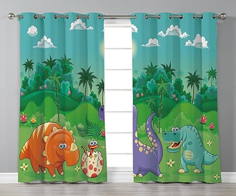 Thermal Insulated Blackout Grommet Window Curtains Nursery Funny