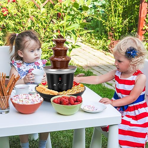 3-Tier Electric Melting Machine,20-OZ Chocolate Fountain with 6Pcs - Main Image