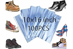 LZAOA Shoe Shrink Wrap Bags, 100Pcs 10x16 Inches Sneaker Heat Shrink Protector for Men or Women Sneakers Gift,Candles Movie DVDs/CDs Jars Bottles DIY Crafts Effectively Keep Dust and Liquid Away