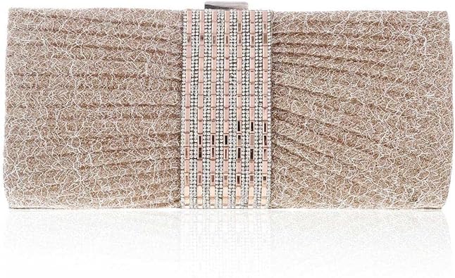 champagne glitter clutch bag