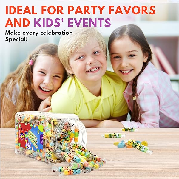 FRESH FINEST CANDY ROLLS – INDIVIDUALLY WRAPPED HARD CANDY ASSORTED ORIGINAL FLAVORS BEST FOR CLASSROOM EXCHANGE, OFFICE BOWLS, AND VALENTINE’S KIDS GIFT – 200 PACK, BULK