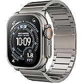 LULULOOK Titanium Band for Apple Watch Ultra 3/Ultra 2 49mm, Adjustable Magnetic Clasp Titanium Metal Straps, Men’s iWatch Band for Ultra with DLC Scratch Resistant Coating