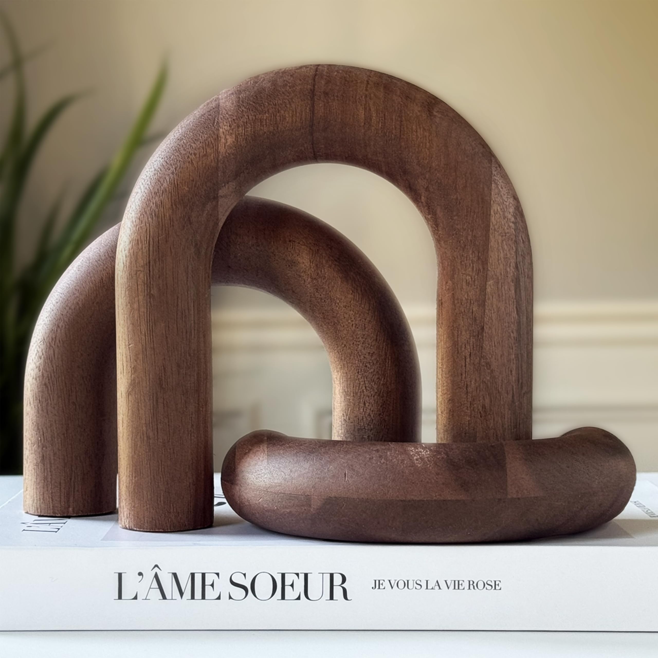 Photo 1 of Product Elevations Wooden Arch Decor Set of 3 - Shelf Decor Aesthetic for Coffee Tables, Bookshelves, & Entryways - Acacia Wood Japandi Home Decor Accents - Modern Decorative Objects