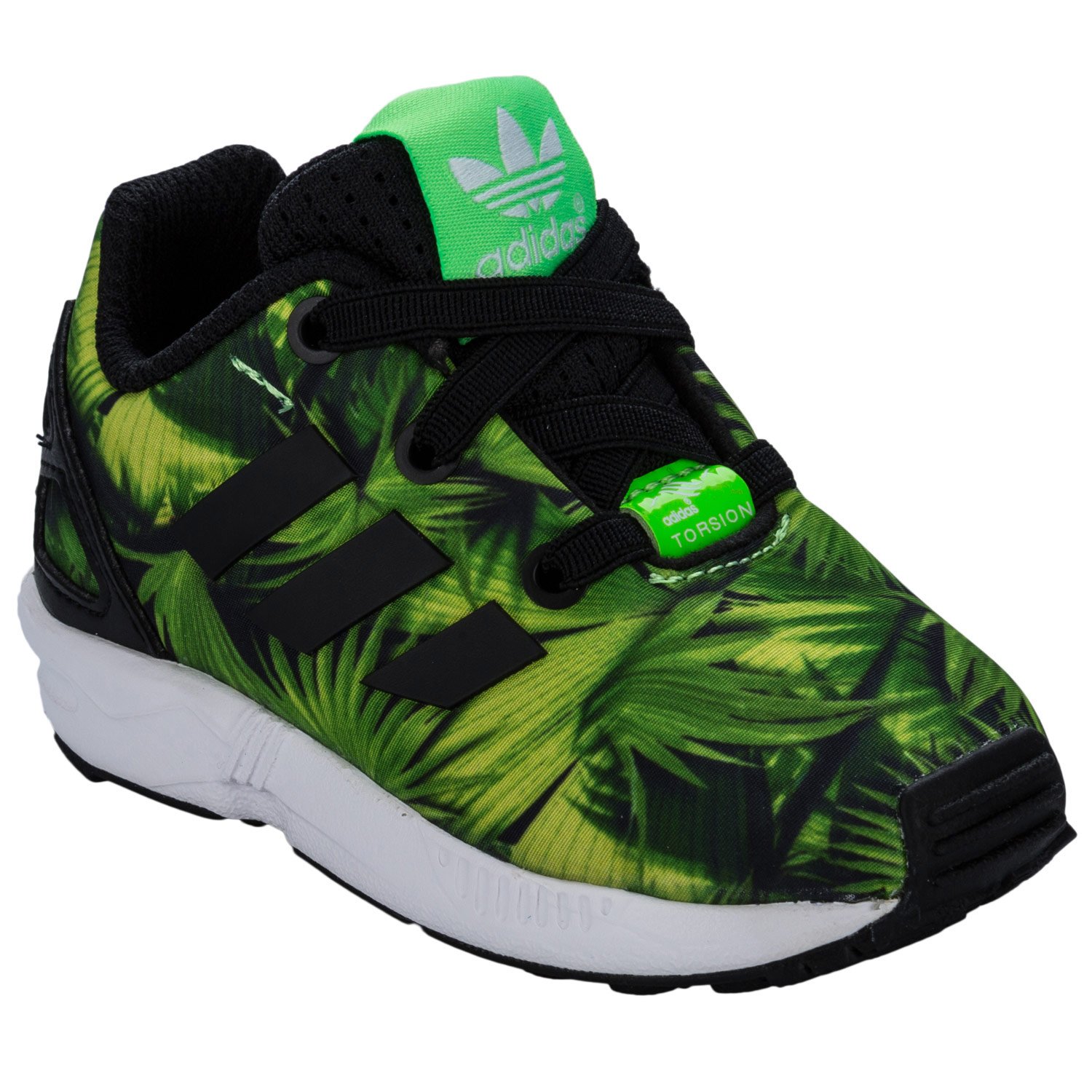 adidas Zx Flux, Unisex Babies' First Walking Shoes, Multicolour (Black/Green), 4K (20 EU)