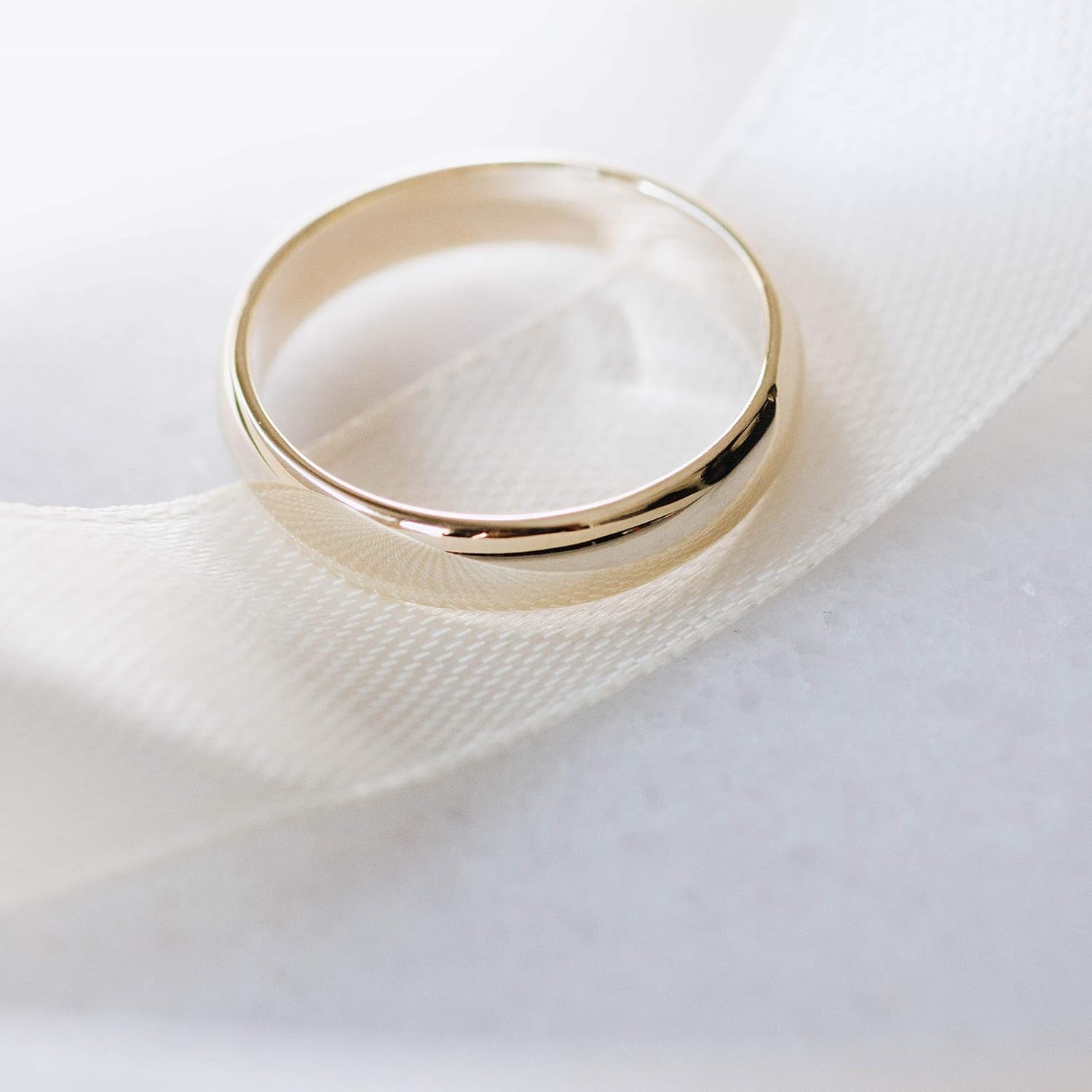 Wedding Band Simple 14K Gold Couples His And Her Men Women