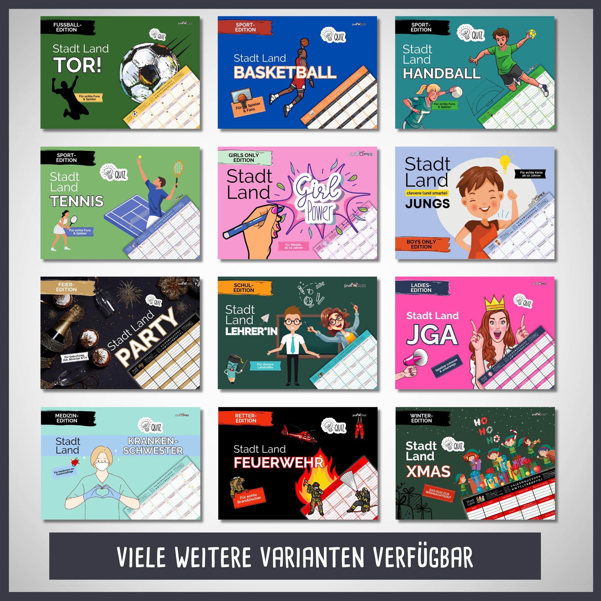 Stadt Land Eishockey by snaPmee - Geschenk für Spieler, Trainer & Fans - Quiz Spiel - 50 Blatt Din-A4 6