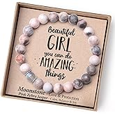 THEMEROL Valentines Day Gifts for Kids/Girls/Teens/Women-Love/Encouragement-Natural Crystal Bracelets-Handmade Cute Gifts