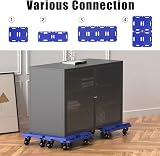 SOLEJAZZ 2 Pack Mobile Dolly 440 LBS Capacity 4-Wheel Furniture Cart Blue view 6