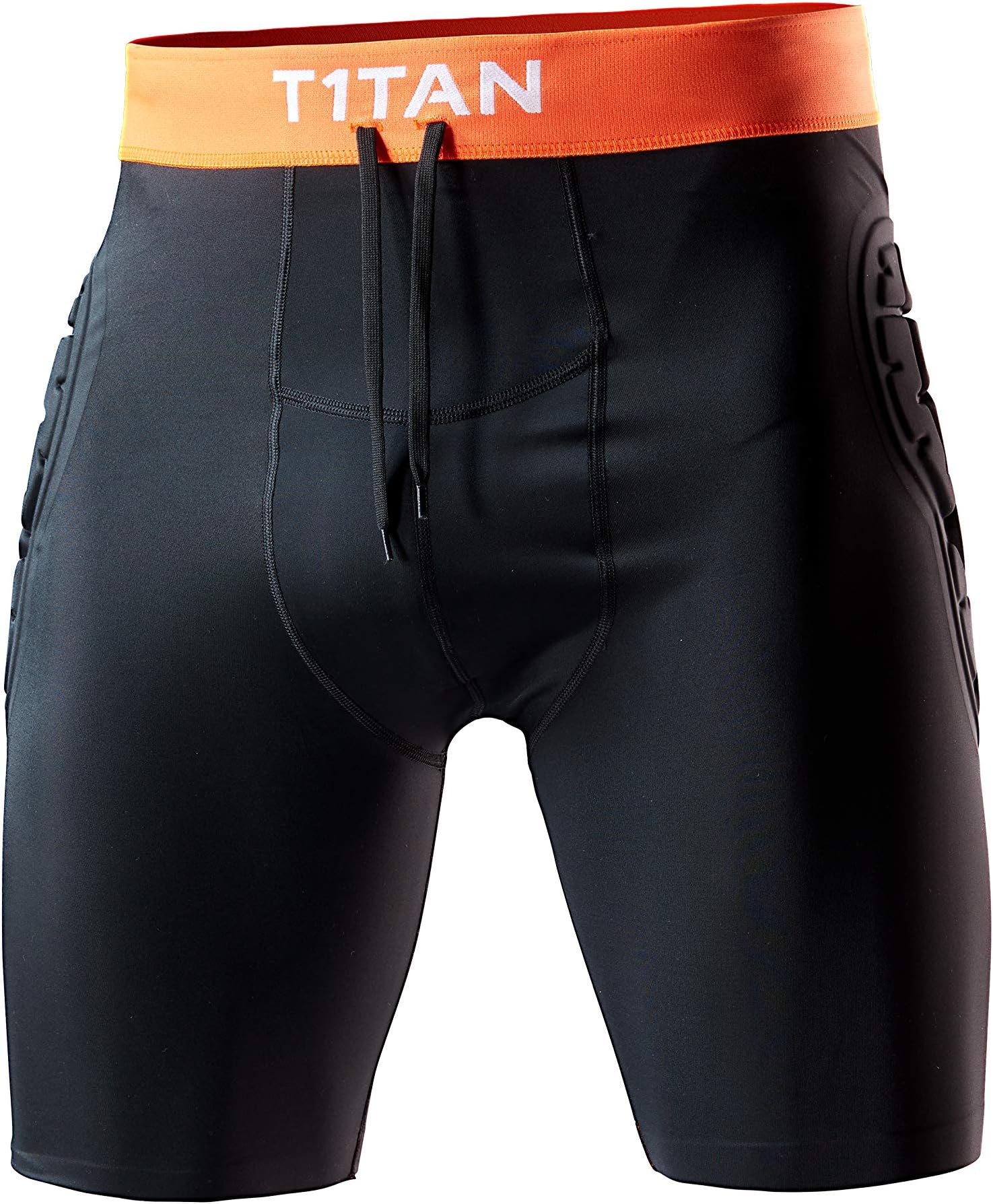 T1TAN protection short for goalkeepers - upholstered goalkeeper underpants with hip protection and elastical cuff and cord - Size XXS-XL - black