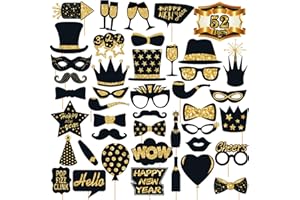 Joy Bang 40PCS New Year Photo Booth Props 2026 - New Year Eve Party Supplies Happy New Year Decorations Nye Party Favors