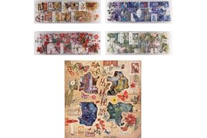 Dizdkizd Garden Themed Scrapbooking Stickers, PET Transparent Stickers for Journaling, Flower Butterfly Stickers Kit, Botanical Decals, Nature Decorative Sticker, A Set of 100 Sheets