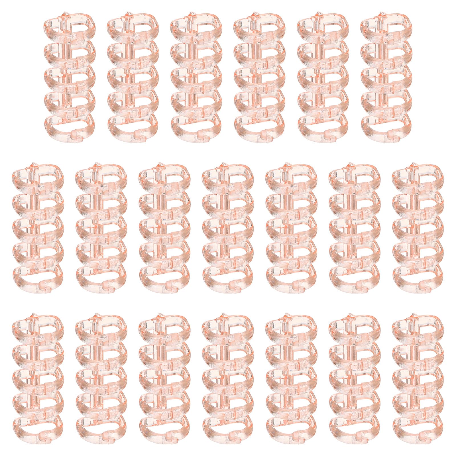 PATIKIL 5-Ring Binding Rings, 1.61"x 0.59"20 Pack Plastic Round Loose-Leaf Rings Comb Folio Binder for Notebook Album and Office Supplies, Pink