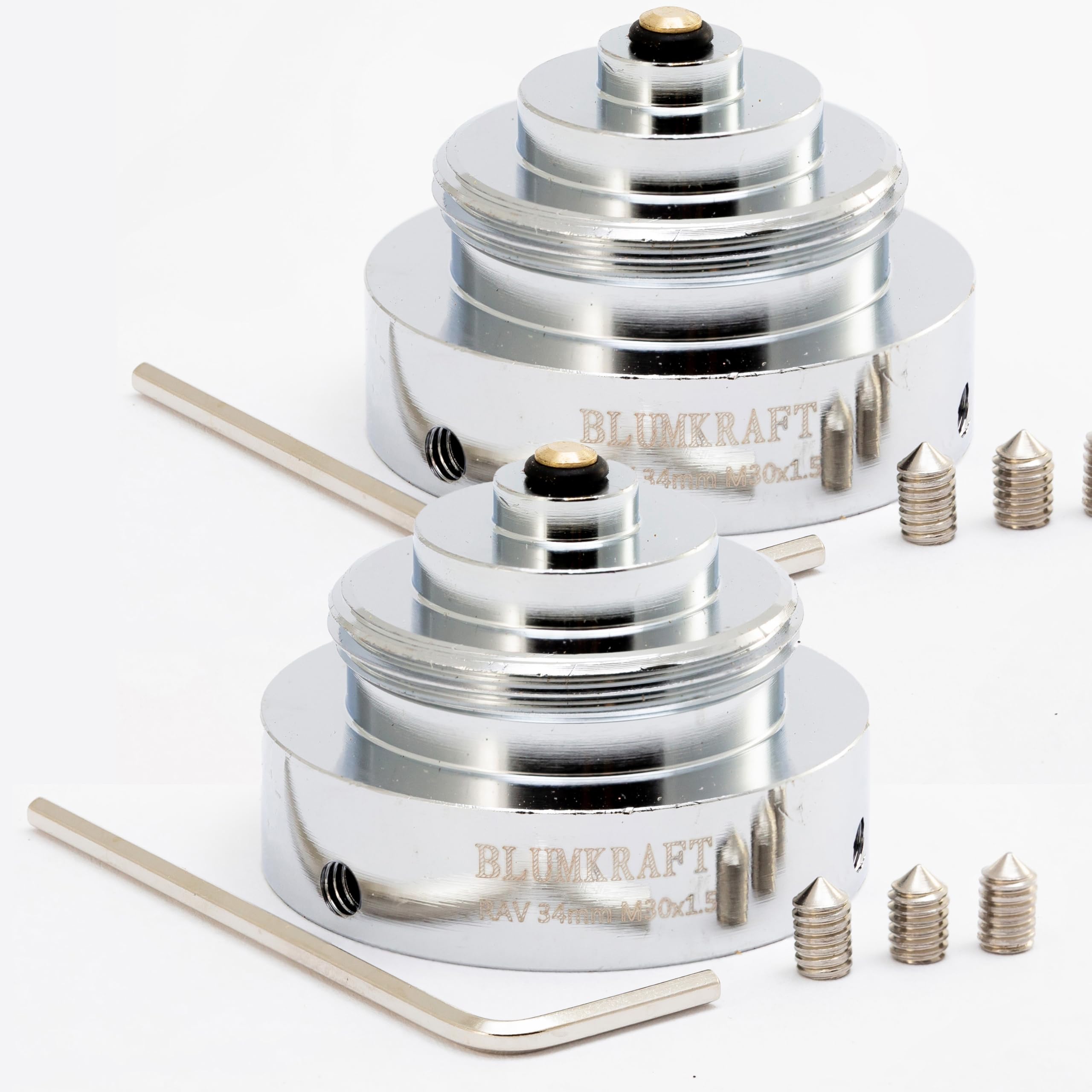 BLUMKRAFT Pack of 2 Radiator Adapters Compatible with Danfoss RAV 34 mm to M30 x 1.5 for Thermostat/Thermostatic Head M30 x 1.5 Male