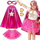 Superhero Capes Costume for Kids, Toddler Super Hero Capes Dress up, Halloween Cosplay for 3 4 5 6 7 8 Year Old Girls Gifts