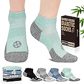 NOLUNT Diabetic Socks for Men,4 & 6 Pairs Low Cut Bamboo Viscose Wide Mens Diabetic Socks Size 9-11 10-13