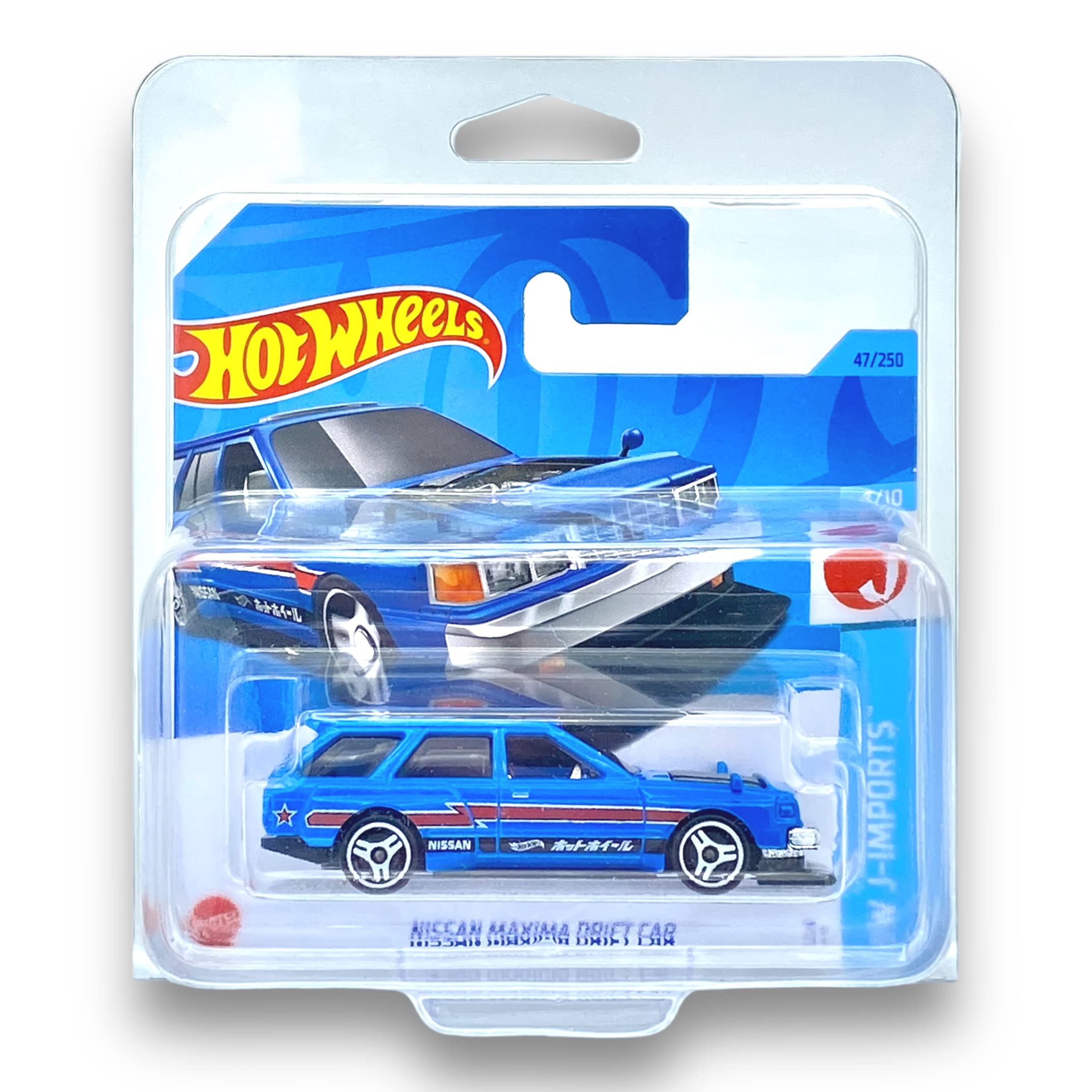 Hot Wheels Nissan Maxima Drift Car (Blue) 4/10 HW J-Imports - 2023-47/250 (Short Card) - COMES IN A KLAS CAR KEEPER PROTECTIVE COLLECTORS CASE - HKK65