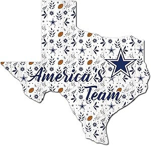 Fan Creations NFL Dallas Cowboys Unisex Dallas Cowboys Floral State Sign, Team Color, 12 inch