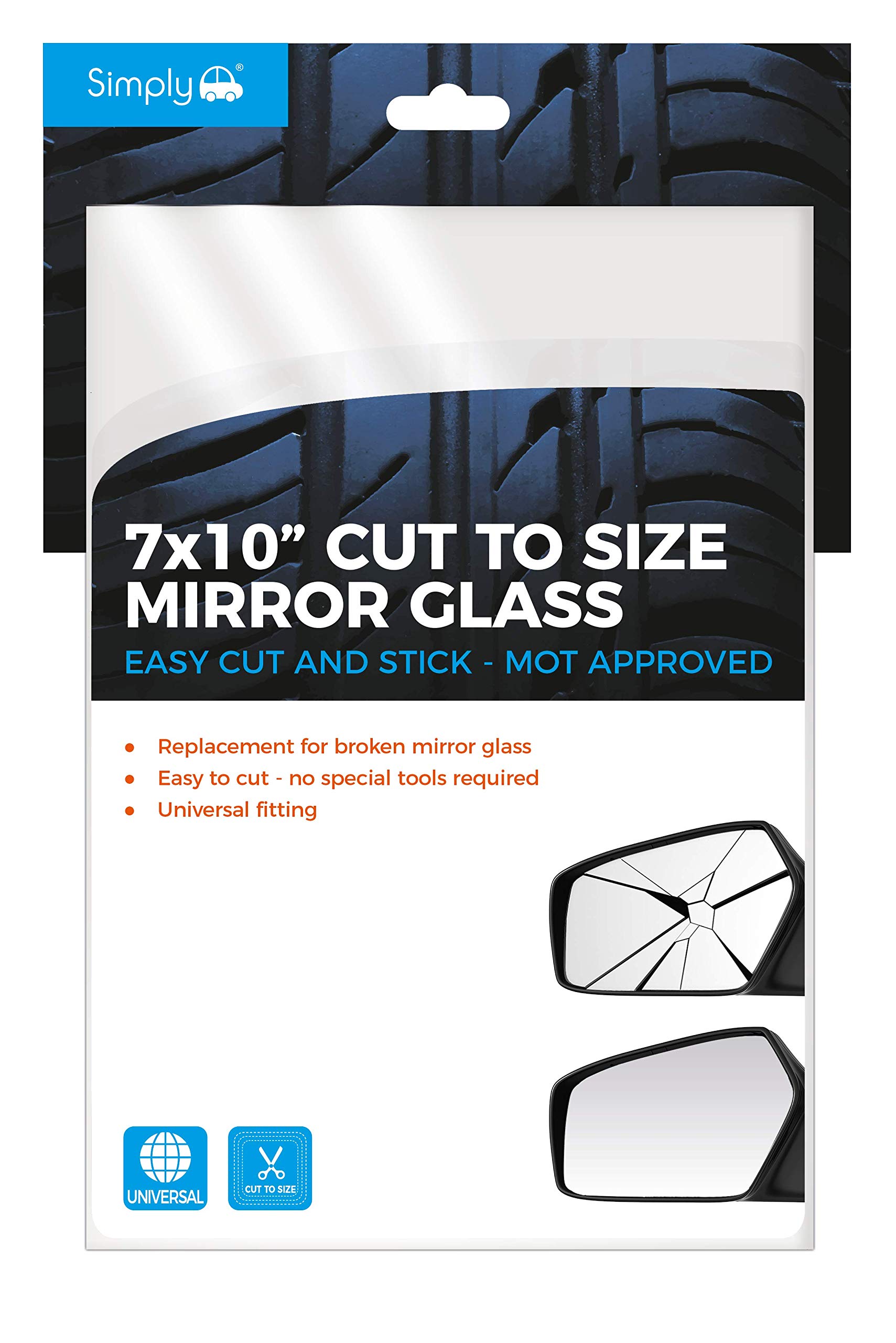 Simply CMG02 7x10" Cut to Size Mirror Glass, Silver