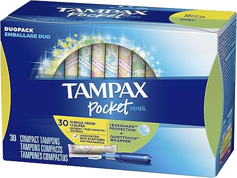 Amazon Com Tampax Pocket Pearl Plastic Tampons Duopack Regular