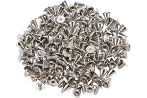 Clothing Spikes, 100 Sets Carbon Steel Screwback Punk Style Cone Studs with Screws, Electroplated Smooth Surface, for Jackets