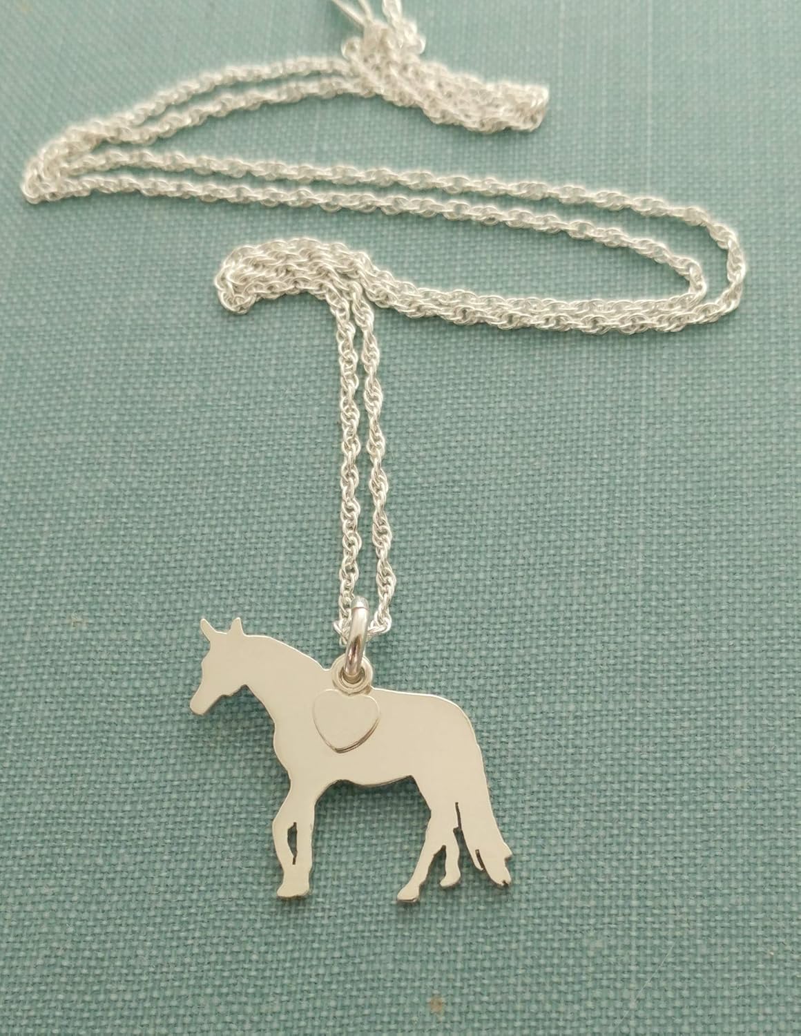 925 Sterling Silver Horse Pendant Necklace Handmade