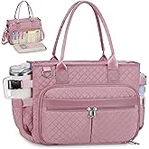 FIORETTO Teacher Tote Bag for Women with Laptop Compartment, Large Cup Holder, Zip Closure, Ideal for Work, Bible, Nurse