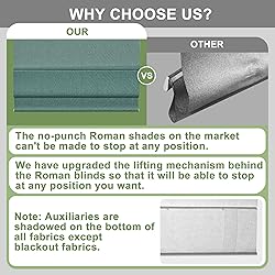 Sulugood No Tools No Drill Cordless Blackout Roman