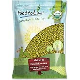 Food to Live Organic Mung Beans, 10 Pounds &ndash; Non-GMO, Whole Dried Beans, Green Gram, Kosher, Sirtfood. Good Source of Fiber and Protein.