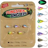 Tungsten 4 Anglers-97% Pure Tungsten Ice Fishing Jigs 5mm 1/16oz #12|Tear Drop Fishing Lures for Perch, Sunfish, Blue Gill, Lake Herring, White Fish, Walleye, 5-Pack
