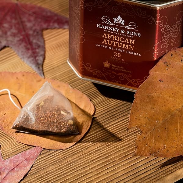 HARNEY & SONS AFRICAN AUTUMN, HERBAL ROOIBOS TEA WITH HIBISCUS, CRANBERRY, AND ORANGE | 30 SACHETS, HISTORIC ROYAL PALACES COLLECTION